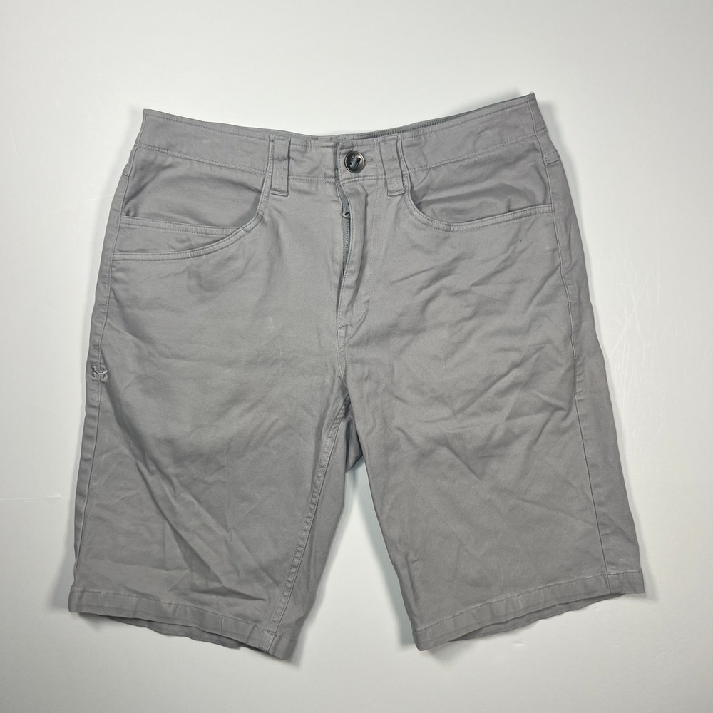 Under Armour Mens Fitted Chino Shorts Size 32 Grey Flat Front Golf Casual UA